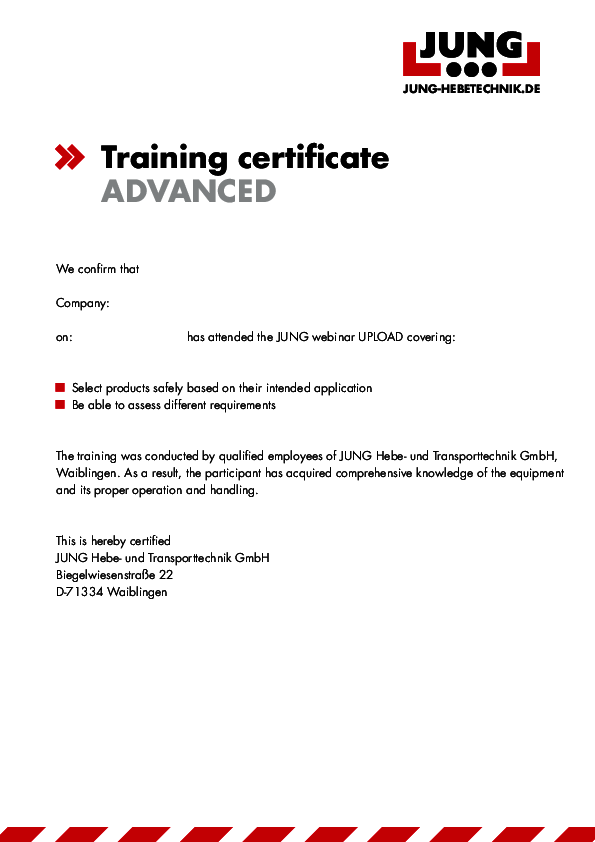 Training Certificate ADVANCED