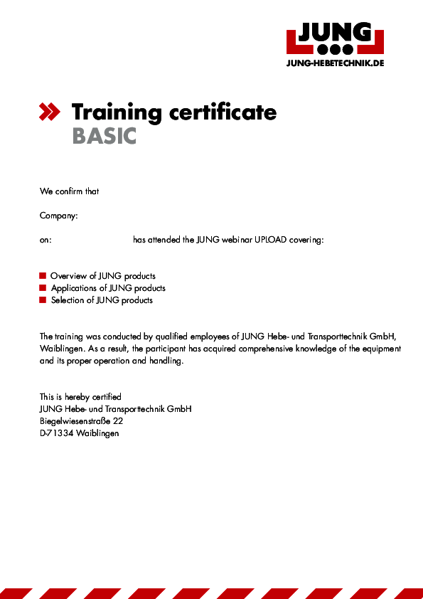 Training Certificate BASIC