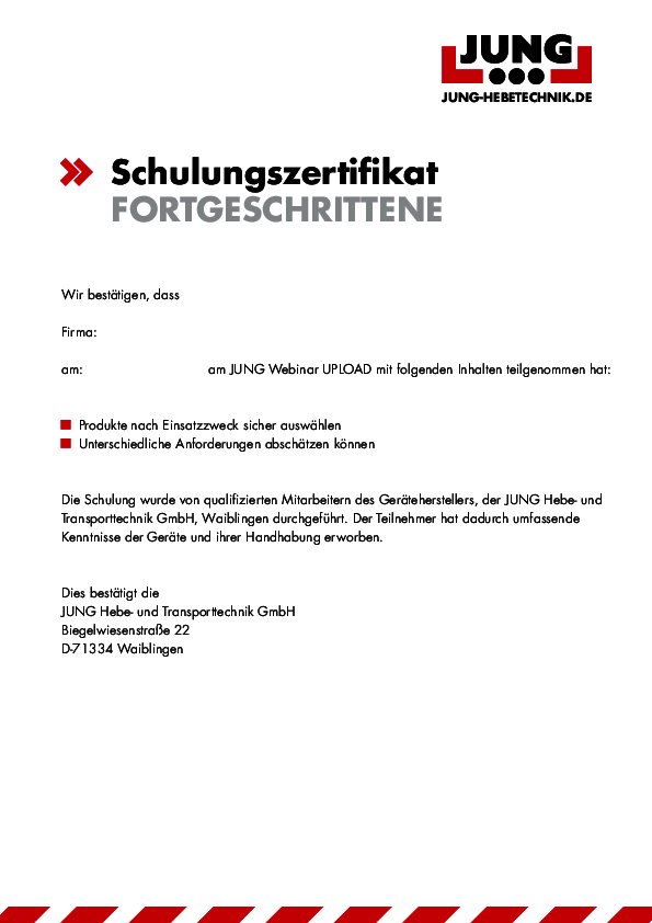 Zertifikat FORTGESCHRITTENE