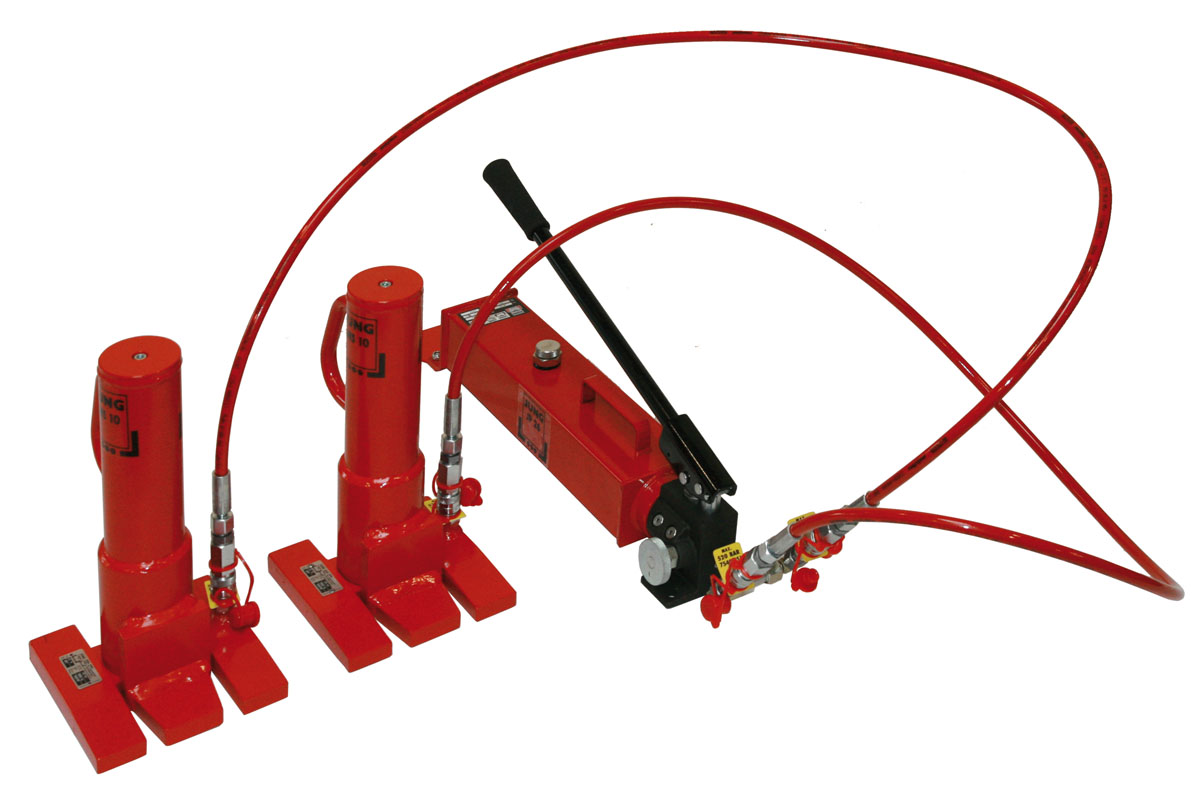 JSET 20 ⁄ 3 - hydraulic jack set with pump and hose