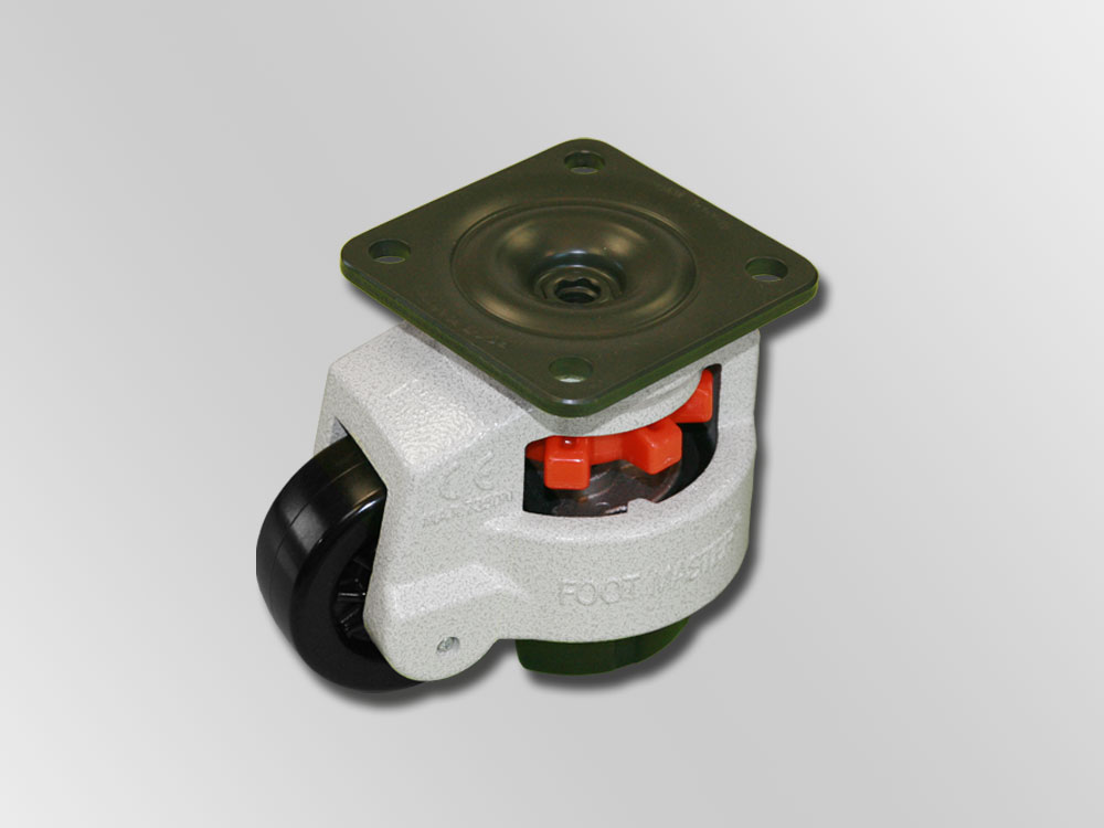 Movable machine feet and leveling castors