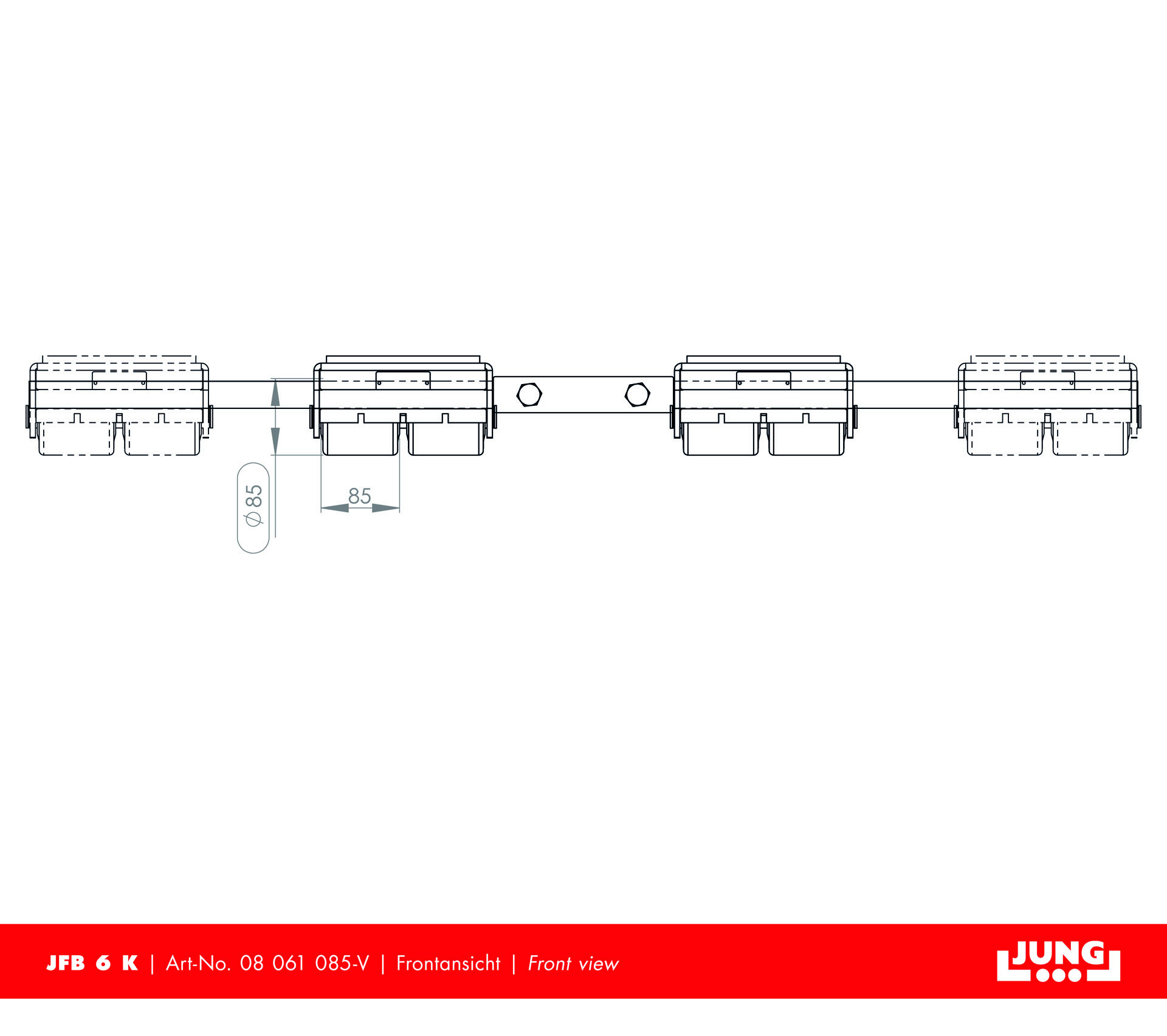 JFB 9 K - Fahrwerk  Traglast: 2 x 4,5 t Einbauhöhe: 110 mm