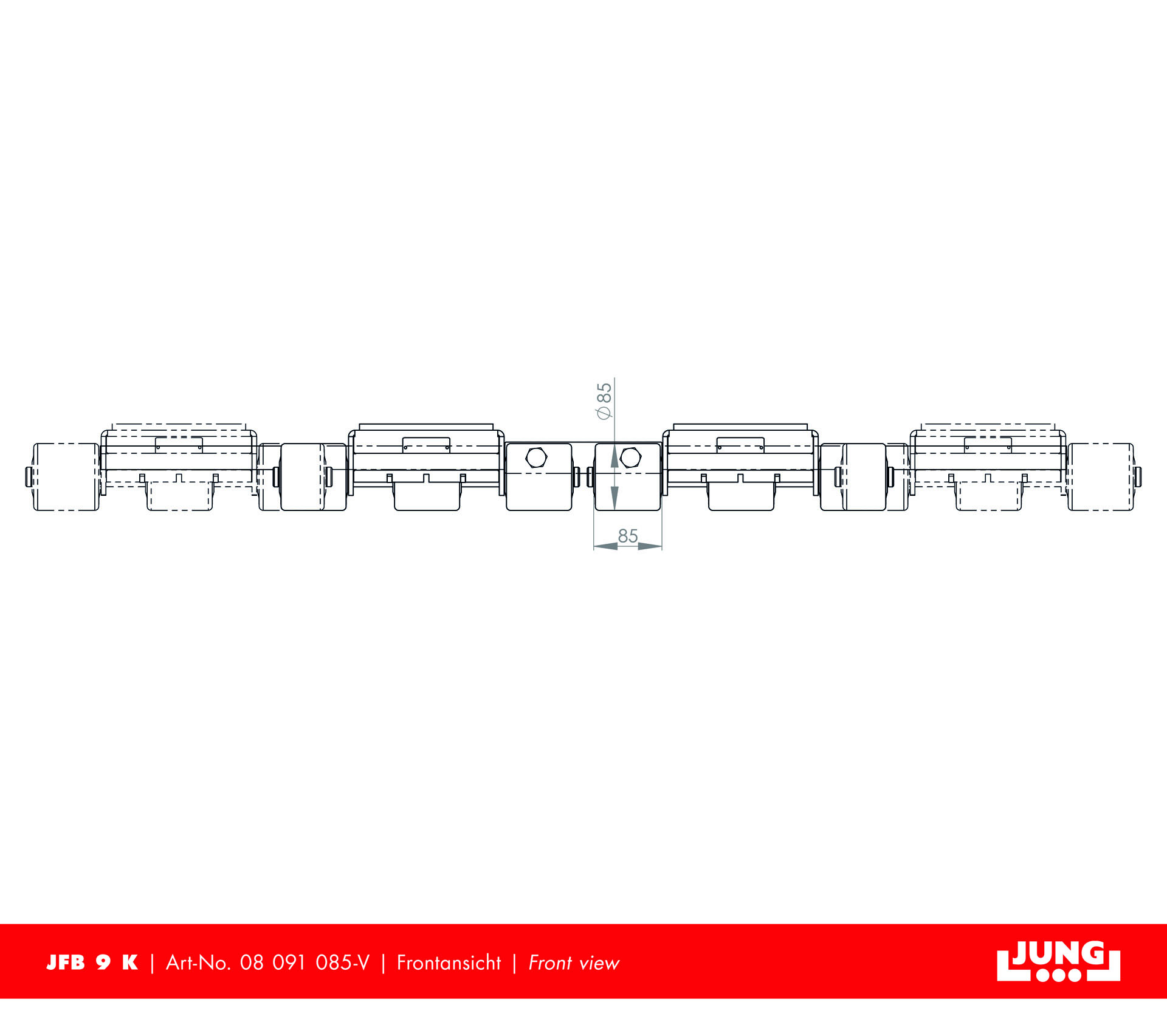 JFB 9 K - Fahrwerk  Traglast: 2 x 4,5 t Einbauhöhe: 110 mm