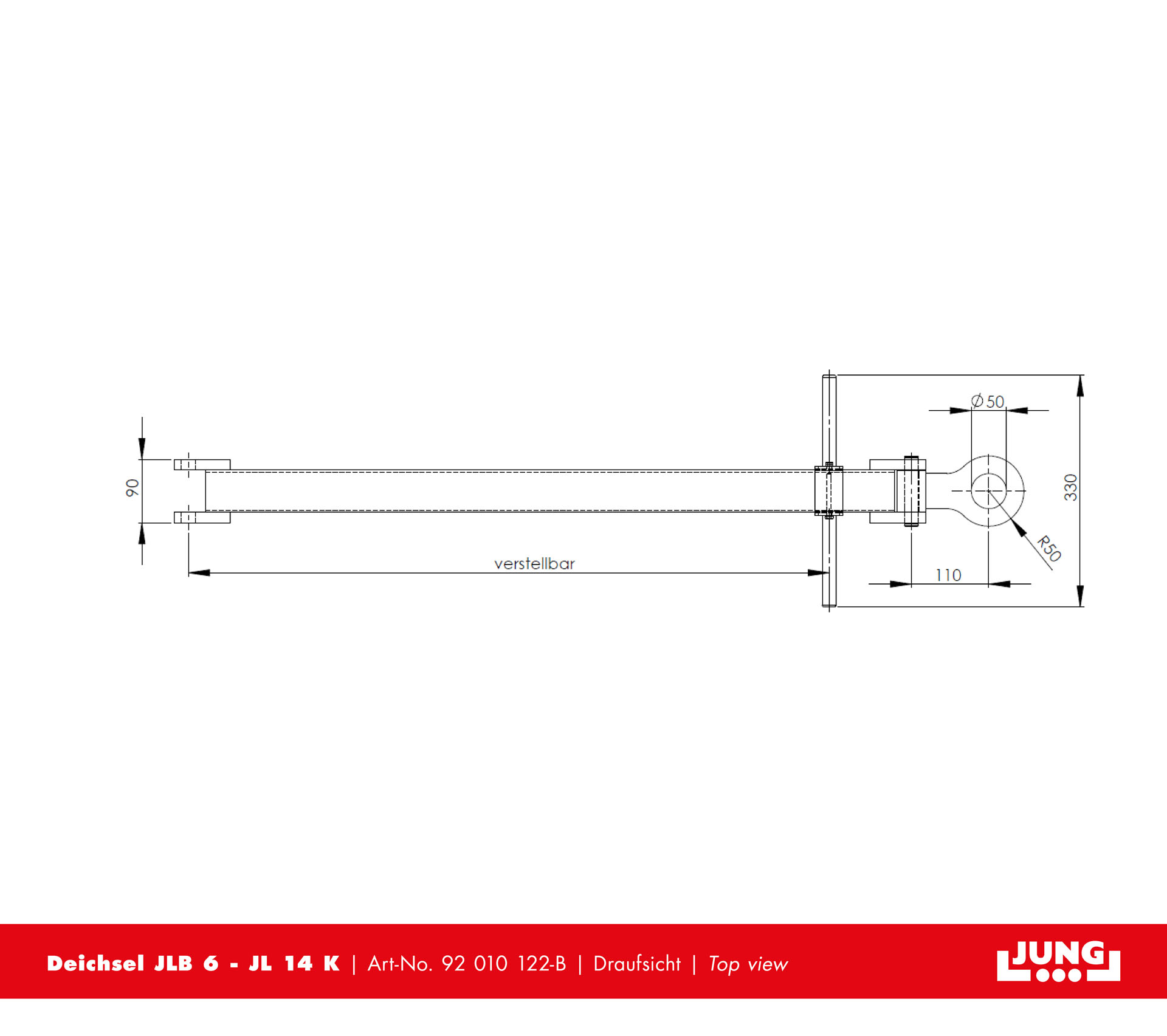 Towing bar complete with removable handle series K