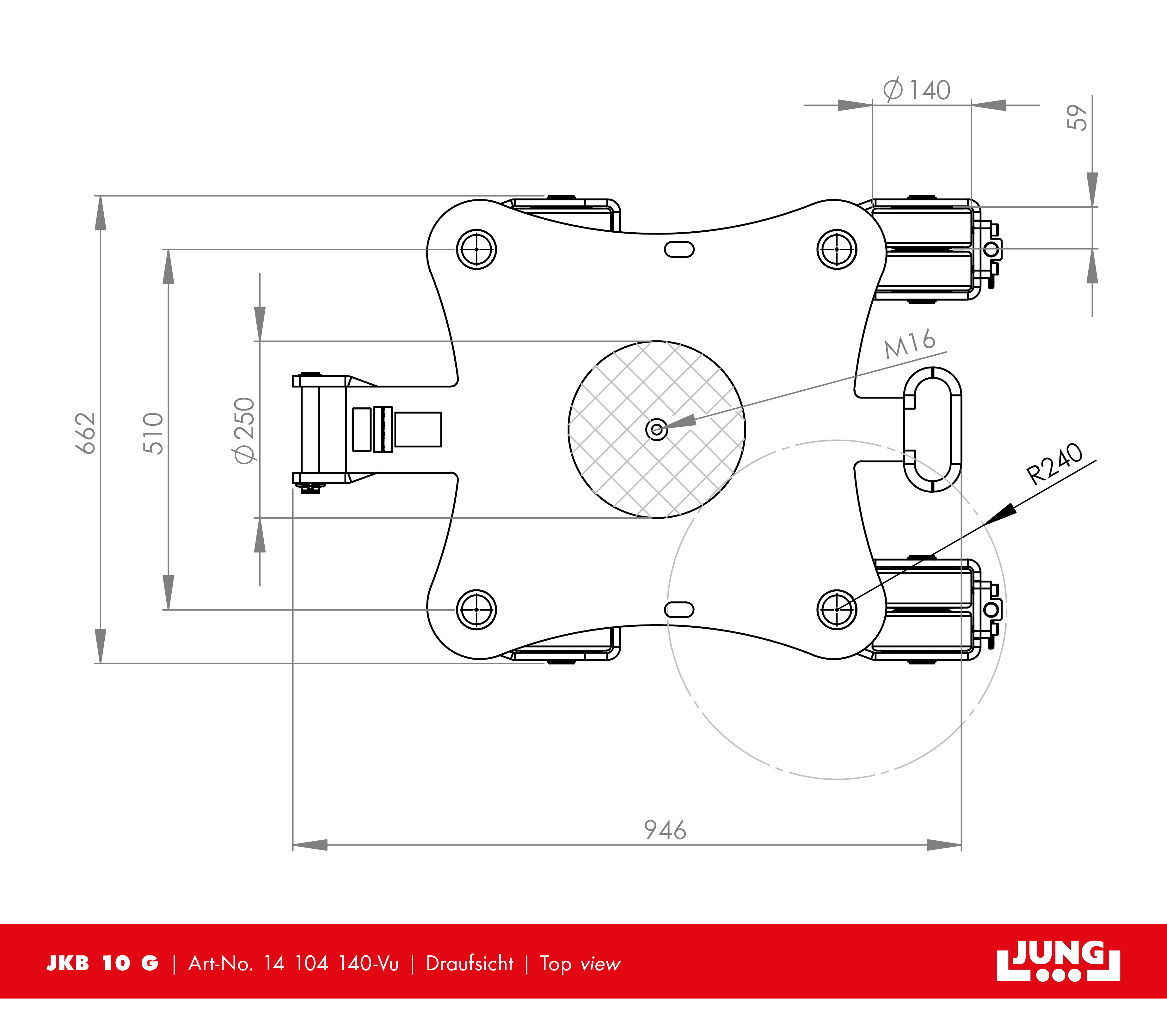 Revolving transport trolley JKB 10 G with locking mechanism 