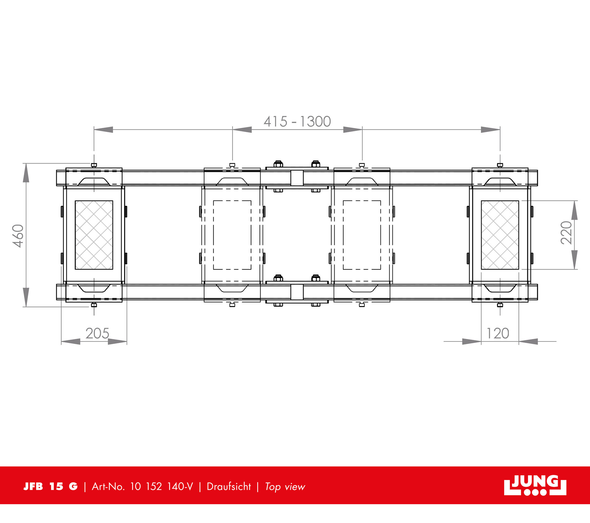 Adjustable trolley JFB 15 G Adjustable trolley JFB 15 G