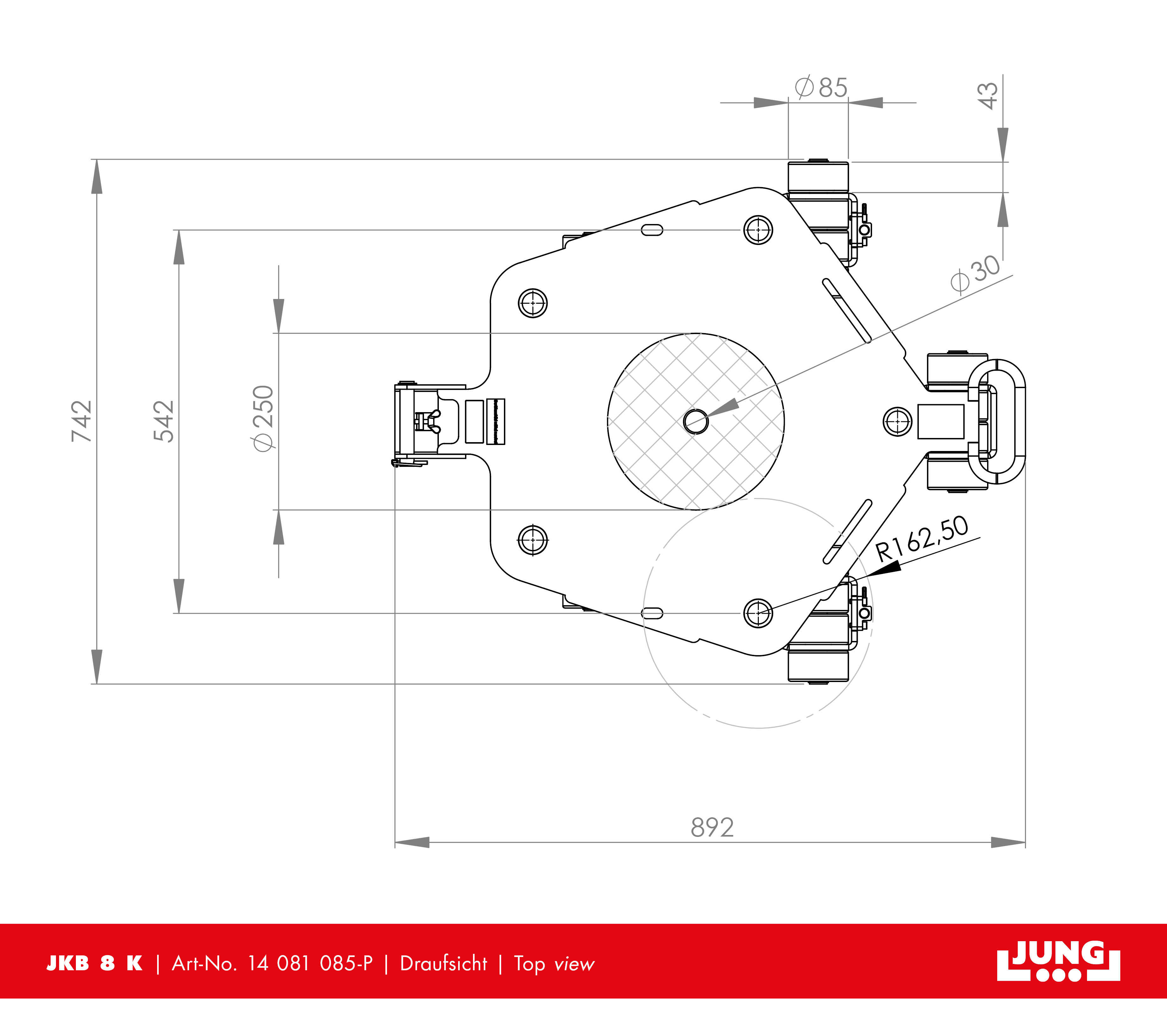 Revolving transport trolley JKB 8 K with locking mechanism