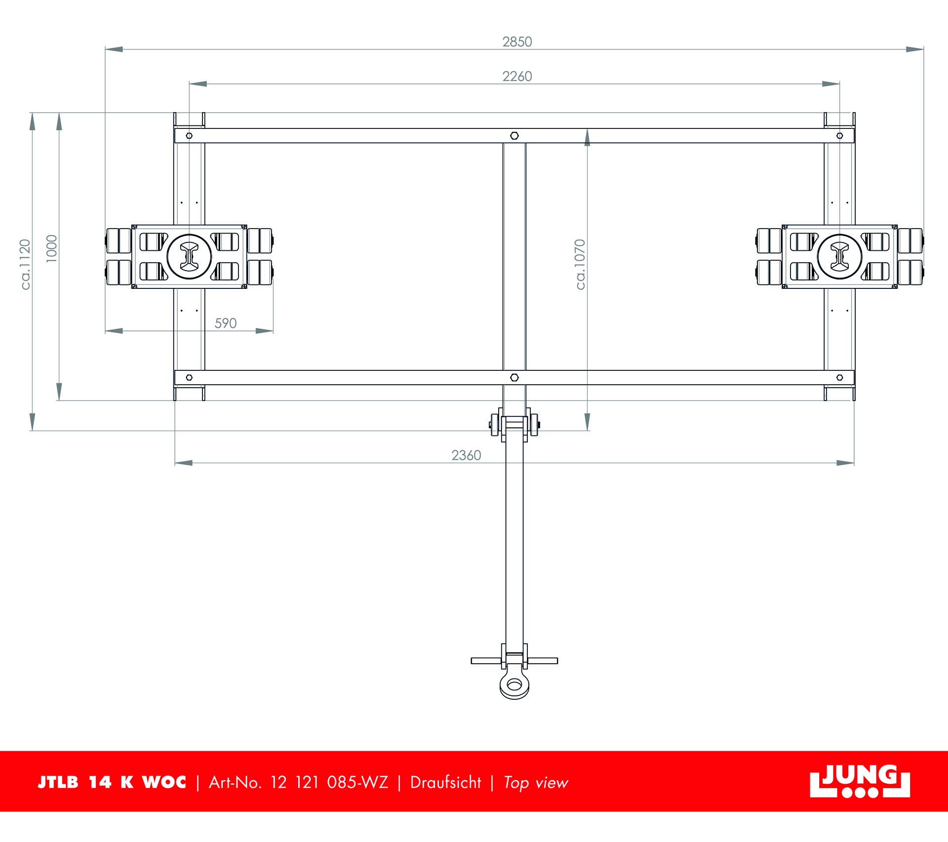Container trolley JTLB 14 K Weld-on cone