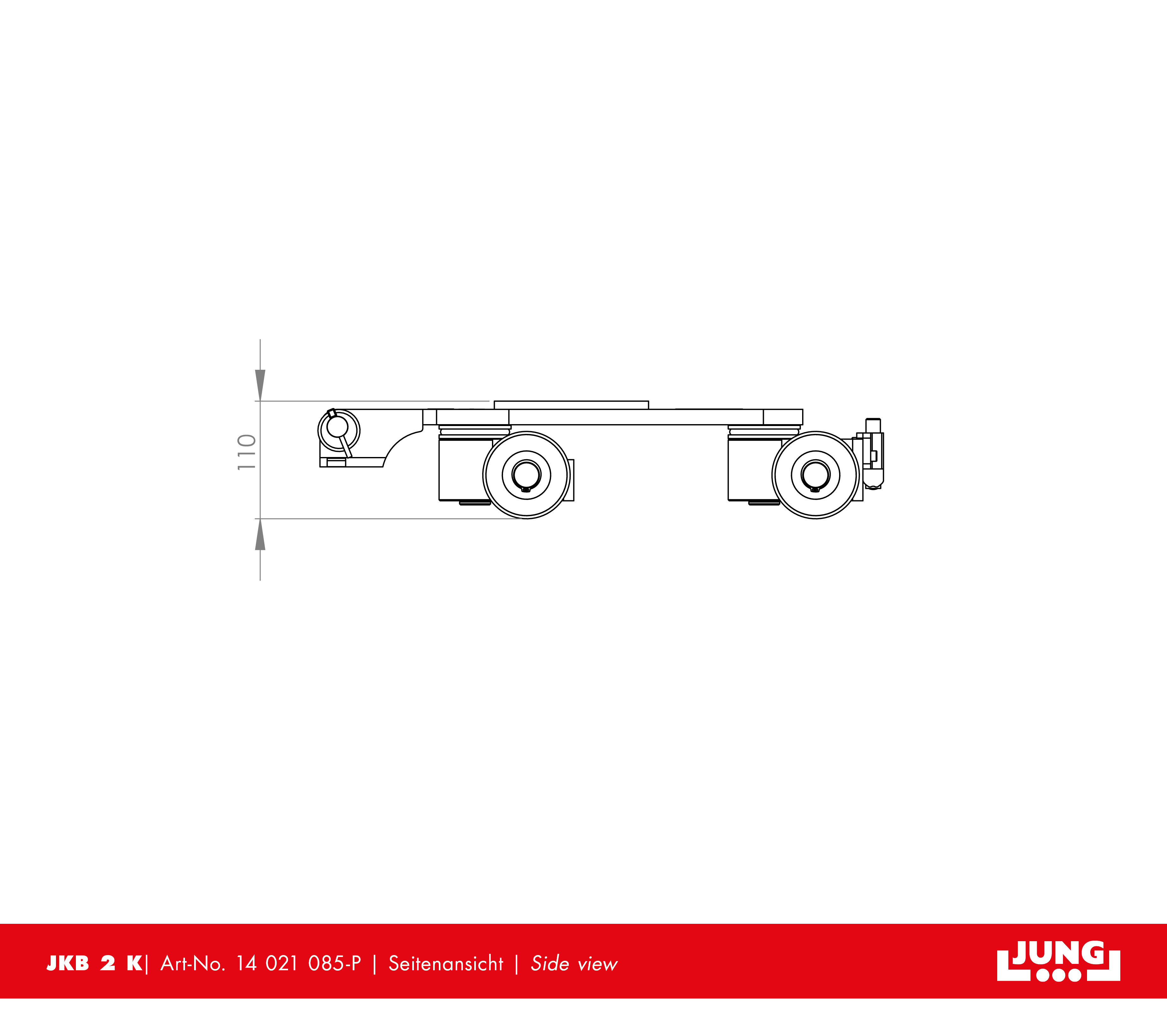 Revolving transport trolley JKB 2 K with locking mechanism