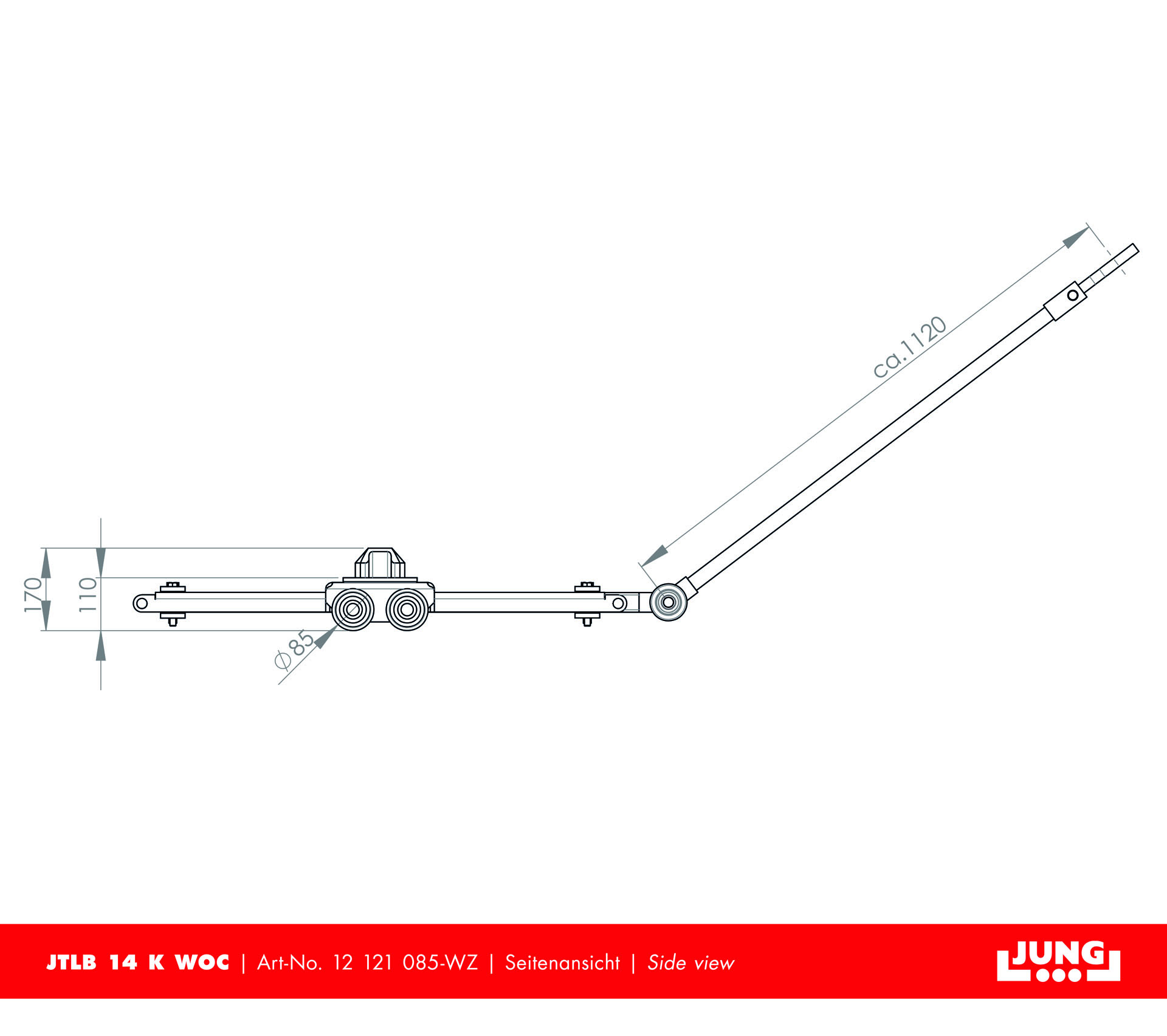 Container trolley JTLB 14 K Weld-on cone