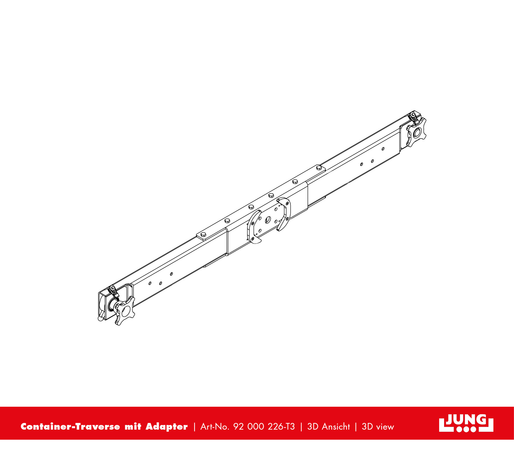 Container-Traverse mit Adapter für Lenkwerke