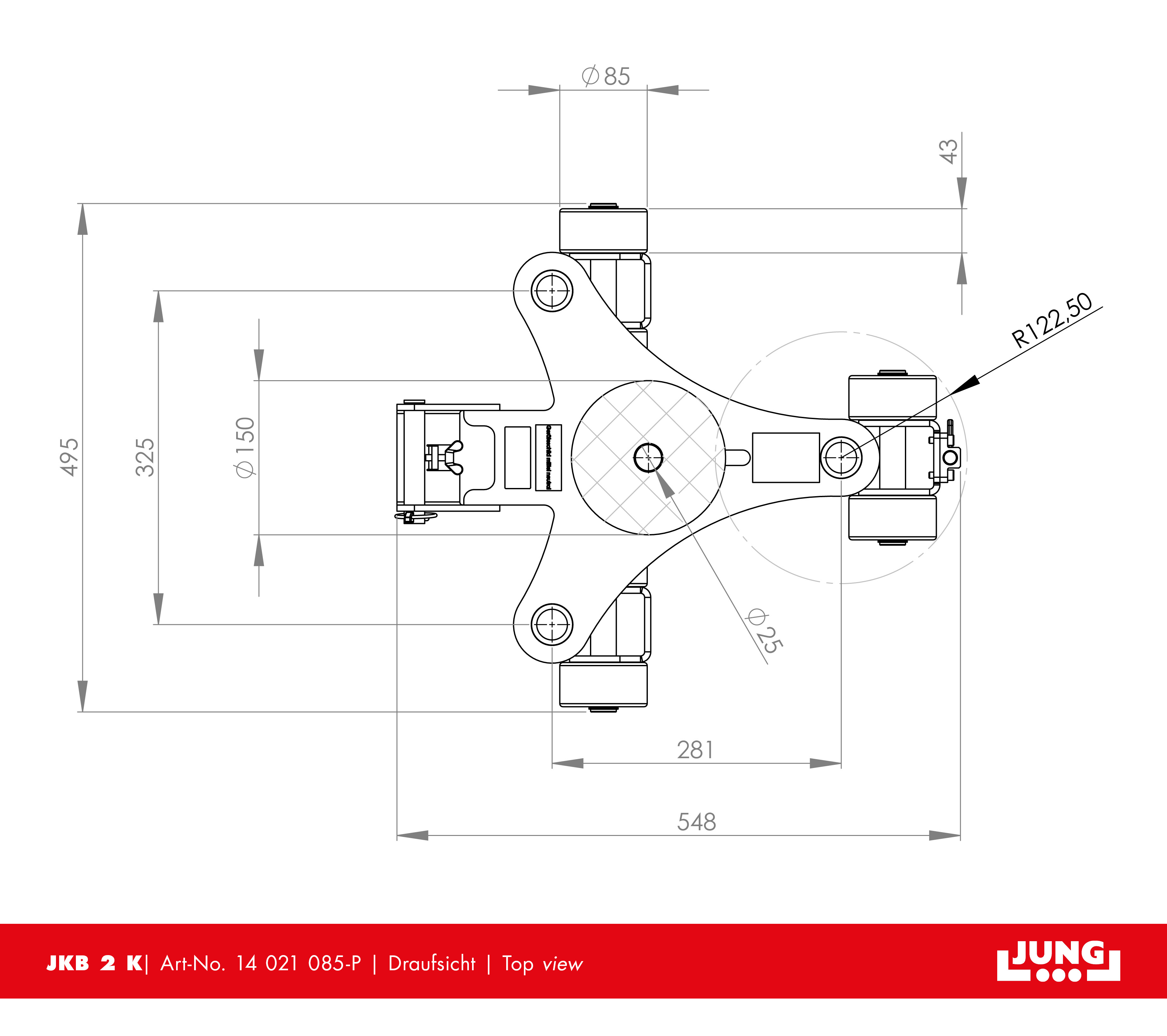 Revolving transport trolley JKB 2 K with locking mechanism