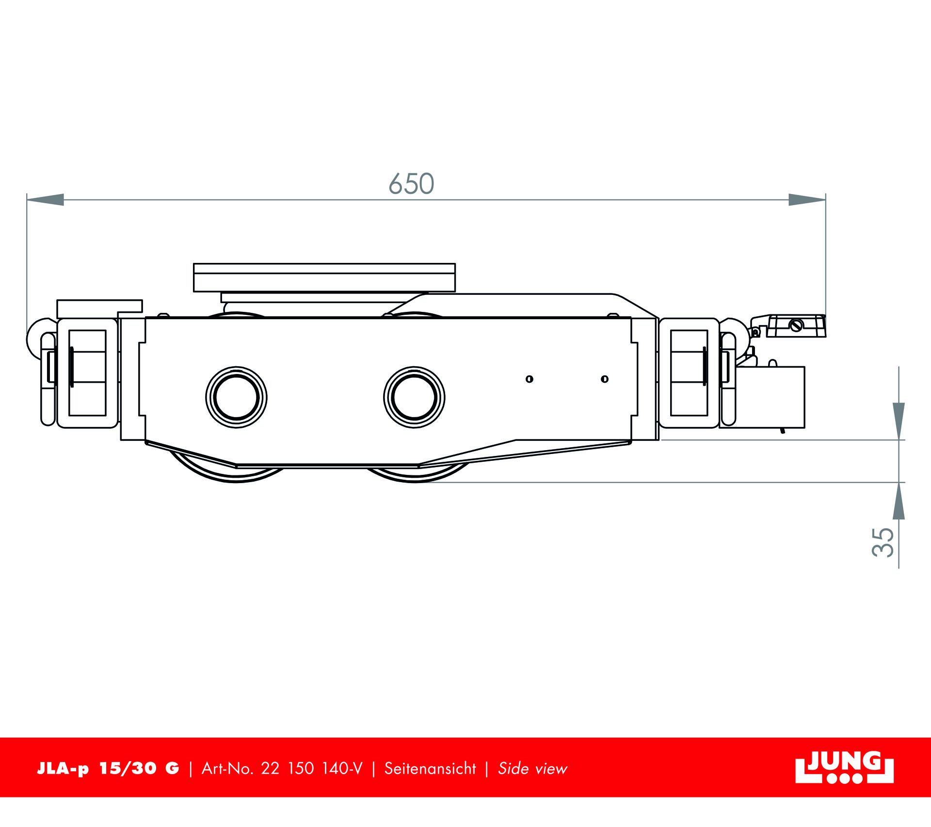 The air-powered transport trolley Set JLA-p 15/30 G from JUNG