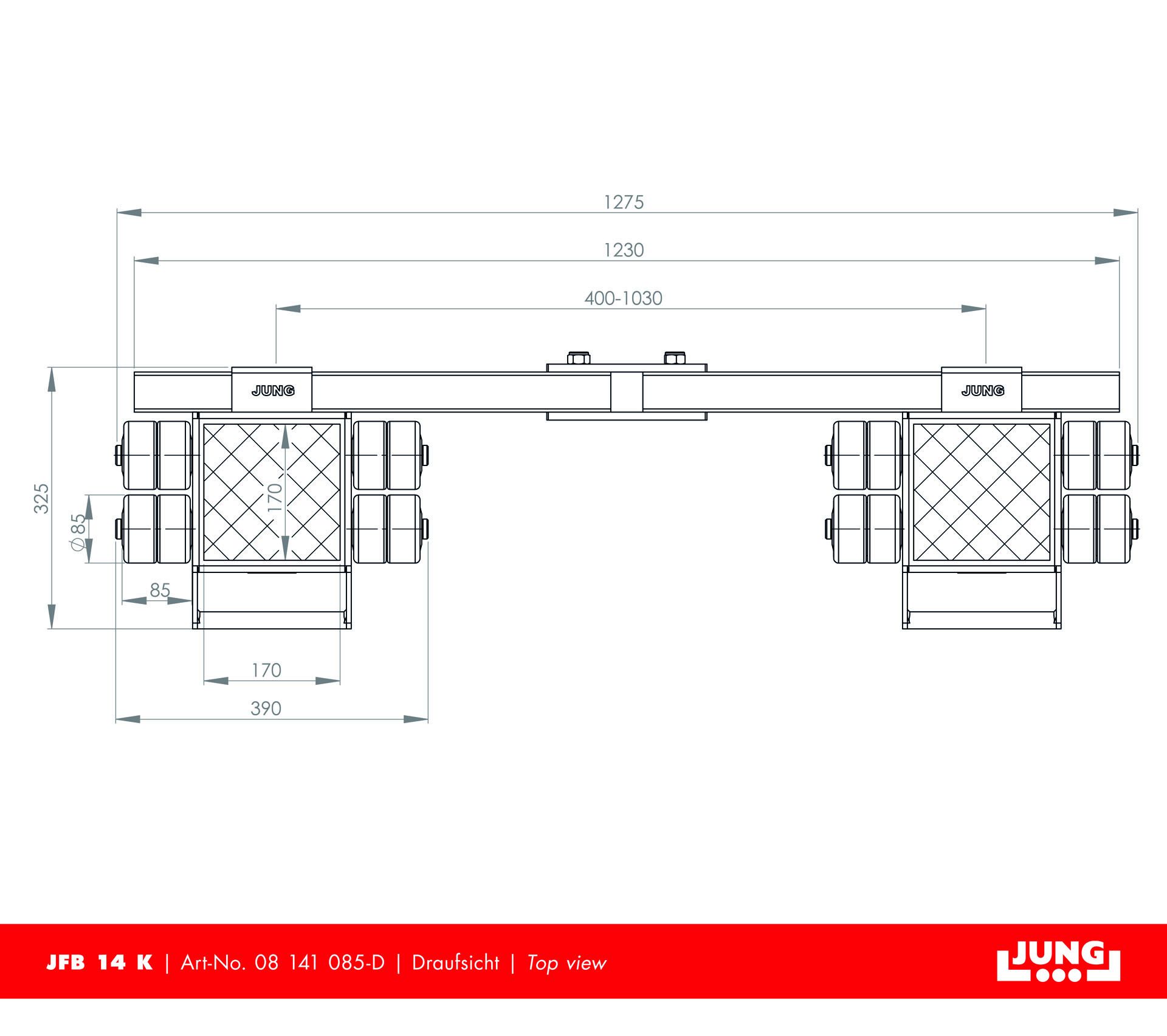 Easy transportation with the JFB 14 K transport trolley from JUNG